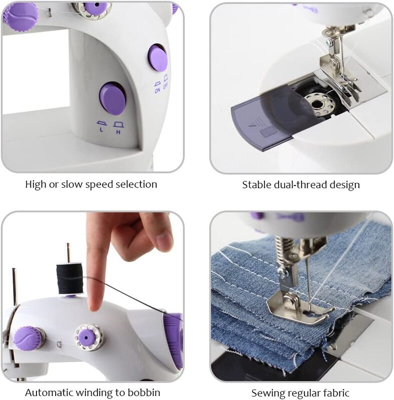 Haitral Mini Portable Household Sewing Machine, Purple