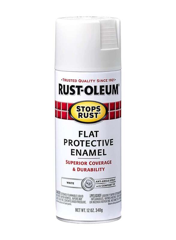 Rust-Oleum Stops Rust Flat Protective Enamel Paint Spray, 340gm, White