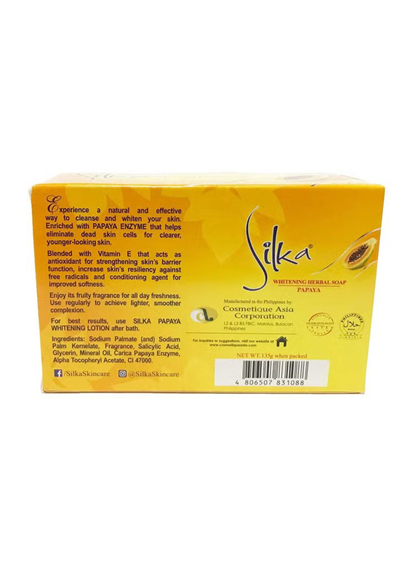 Silka Papaya and Herbal Bath Soap, 135g, 6 Piece