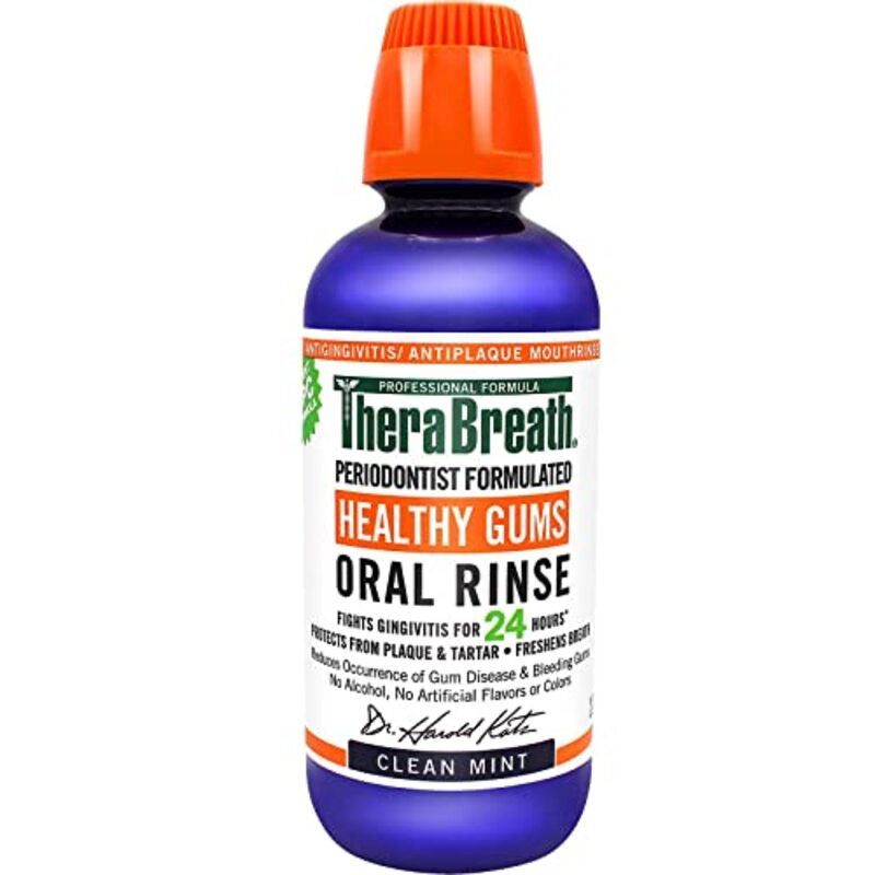 TheraBreaths Periodontist Formulated Healthy Gum Oral Rinse with Clean Mint Flavour, 2 x 16oz