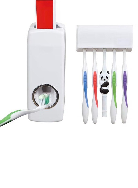 Automatic Toothpaste Dispenser & Toothbrush Holder, 155 x 60 x 60cm, White