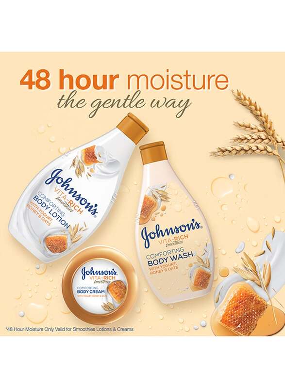 Johnson's Vita-Rich Smoothies Comforting Body Lotion with Yogurt, Honey & Oats, 250ml