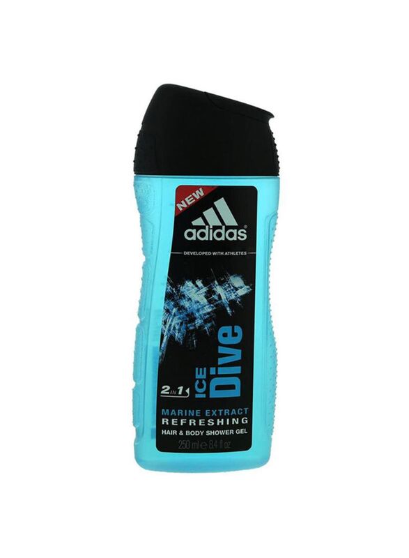 Adidas 2-In-1 Ice Dive Marine Extract Hair And Body Shower Gel, 250ml