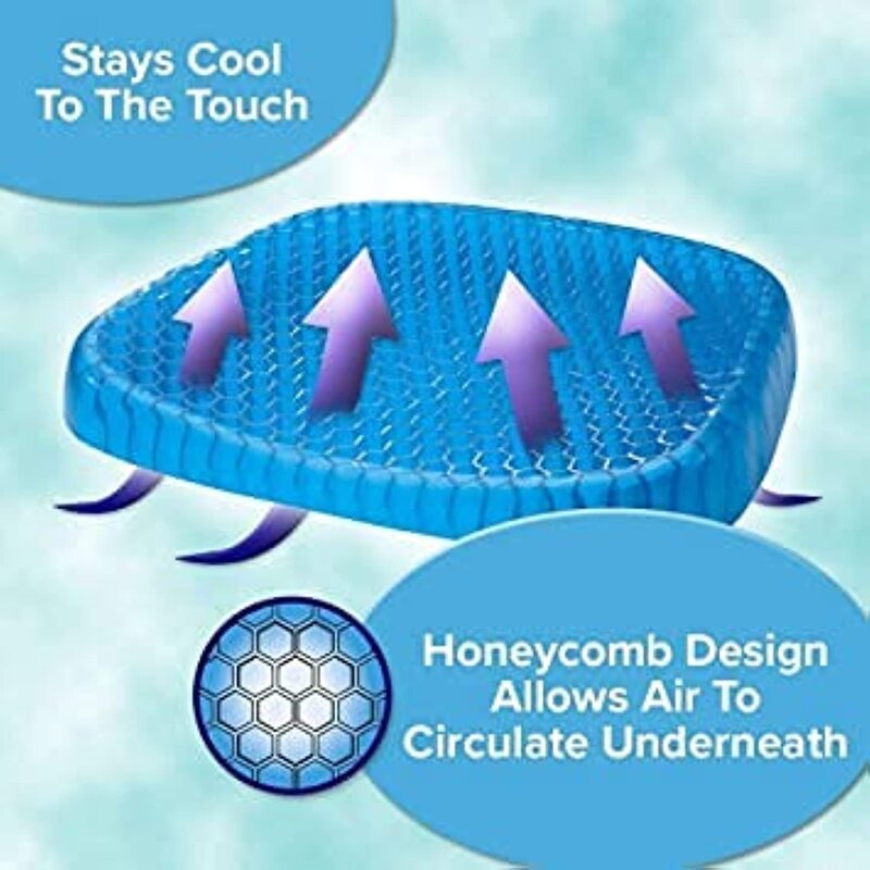 Non-Slip Cover Breathable Honeycomb Design Egg Sitter Seat Cushion, Blue/Black
