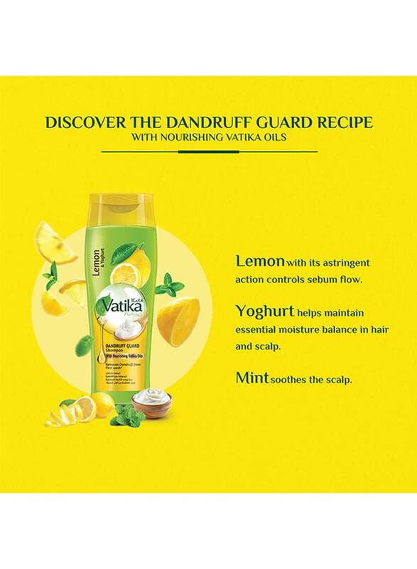 Dabur Dandruff Guard Shampoo Enriched with Lemon and Yoghurt for All Hair Types, 400ml