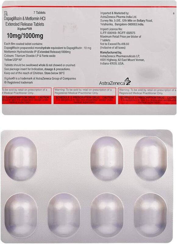 

Generic XIGDUO XR 10MG/1000MG TABLETS 30S