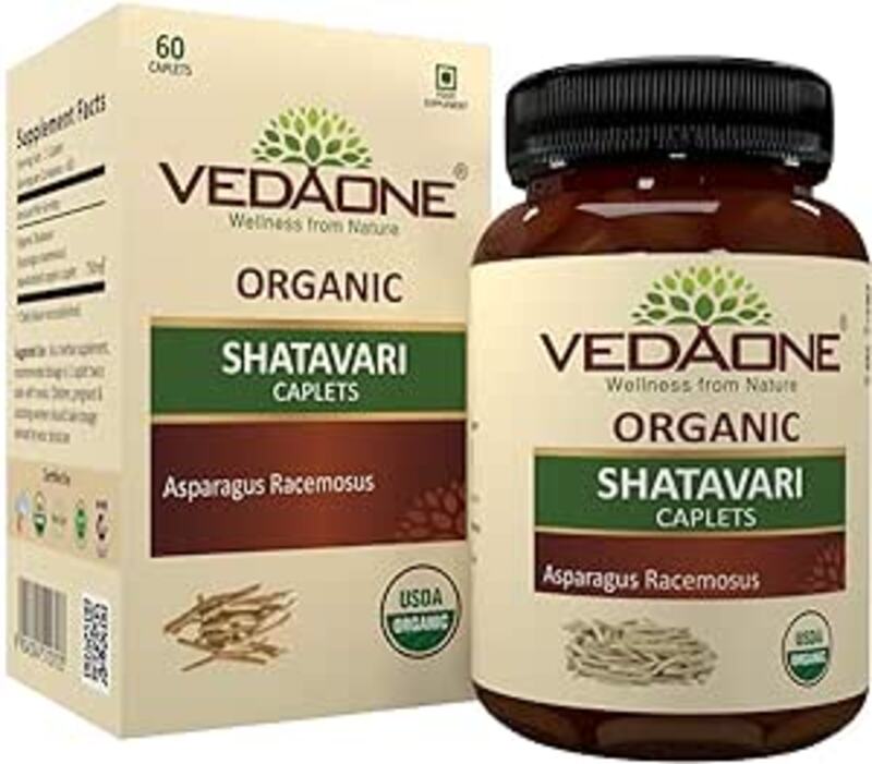 Vedaone Organic Shatavari, 60 Caplets, 750 mg