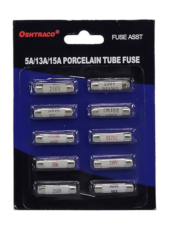 

Oshtraco Tube Fuses, 10 Pieces, Silver