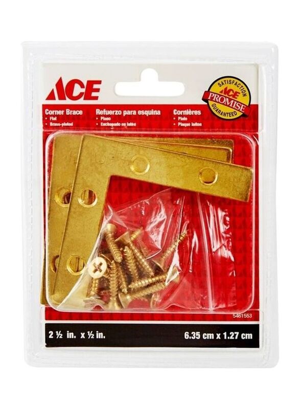 

Ace 63mm Flat Corner Brace, Gold