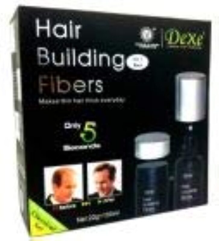 Dexe Hair Builder 22g Fiber Black with 100ml Hair Locking Spray Kit, 2 Piece