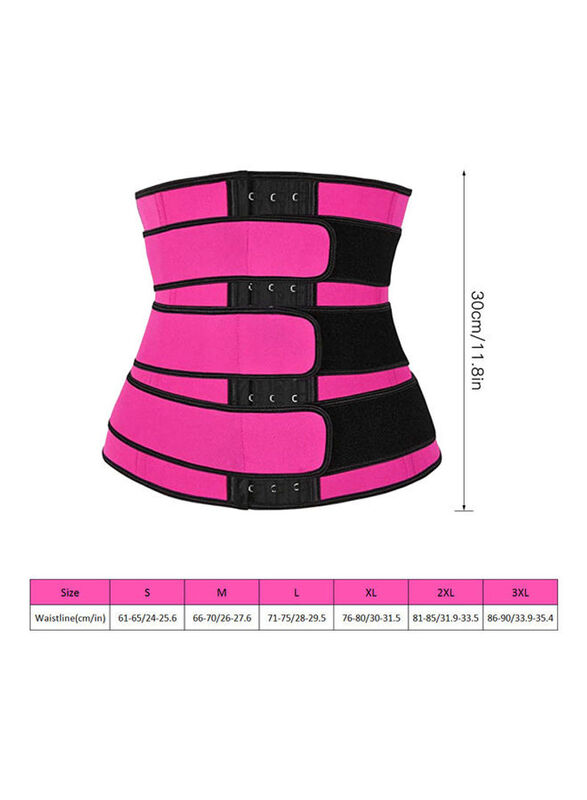 Waist Trainer with Zipper Closure, Small, Rose Red