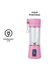 Portable Electric Blender Juicer Cup, TYW-11, Pink/Clear