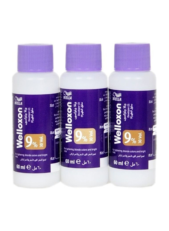 Wella Welloxon 9% 30 Volume Hair Color, 3 x 60ml, Blonde