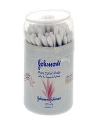 Johnson & Johnson Pure Cotton Buds, White, 100 Pieces