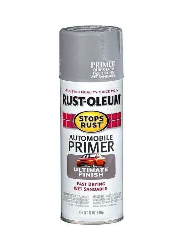 Rust-Oleum 340gm Stops Rust Automotive Primer Spray, Light Grey