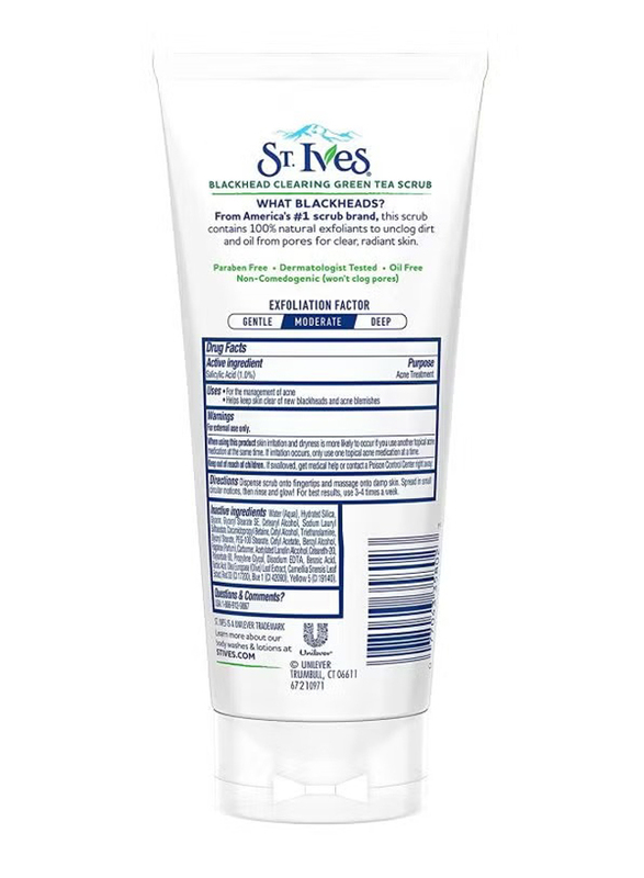 ST. Ives Green Tea Blackhead Clearing Scrub, 170gm