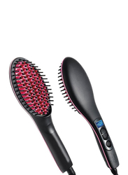 Hair Straightener Brush, Black/Red