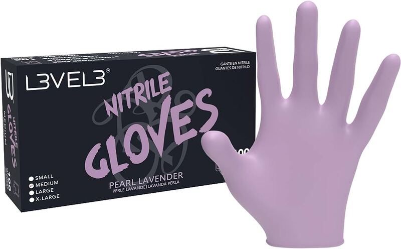L3VEL3 Gloves Nitrile Lavender  Large  1x100