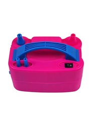 Lightweight Electric Balloon Inflator Pump with 4 Ports, Ages 6+, 21 x 14 x 17cm, Pink/Blue