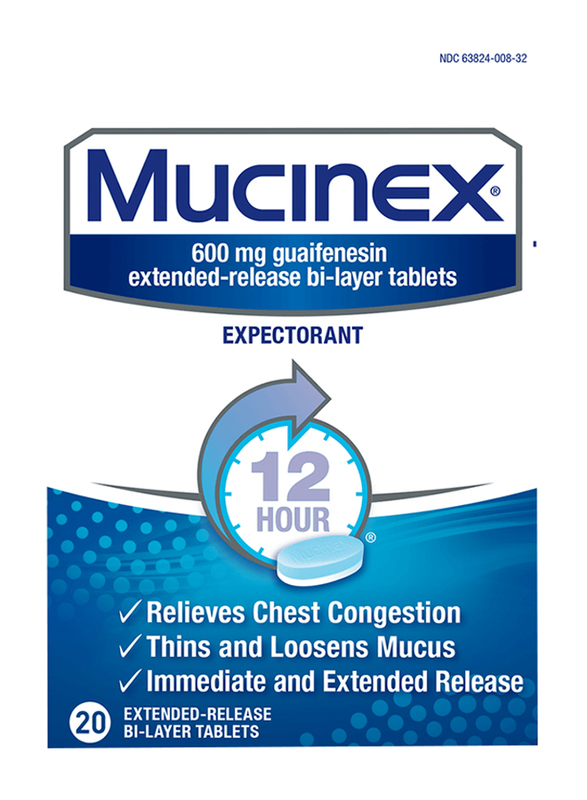 Mucinex Expectorant Extended-Release Bi-Layer Tablets, 20 Tablets