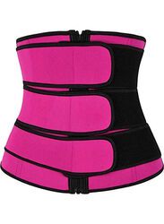Waist Trainer with Zipper Closure, Small, Rose Red