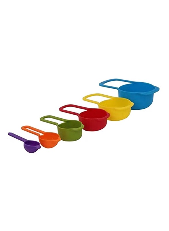 Yupfun 6-Piece Plastic Measuring Cup & Spoon Set, Multicolour