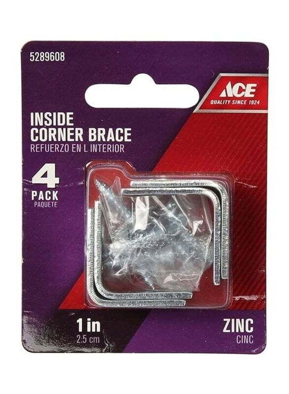 Ace 30mm Inside Corner Brace, Silver