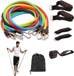 Exercise Resistance Bands Set, 11 Pieces, Multicolour