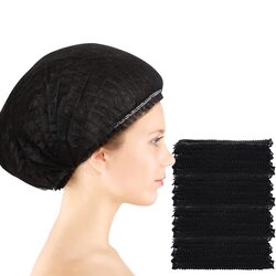 Novell Non Woven Round Black Hair Cap  1X100 Pcs