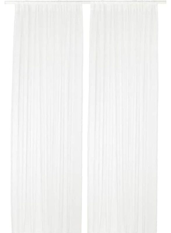 Teresia Sheer Curtains, 300cm, 2 Pieces, White