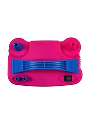 Lightweight Electric Balloon Inflator Pump with 4 Ports, Ages 6+, 21 x 14 x 17cm, Pink/Blue