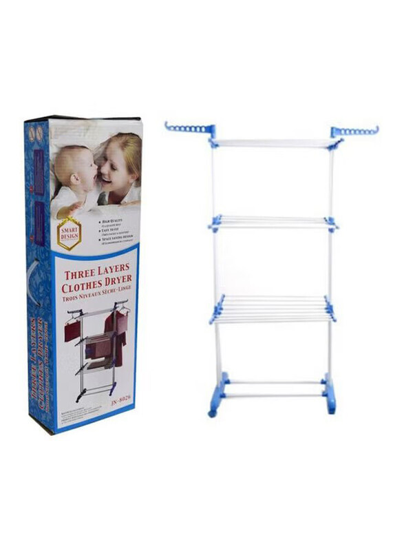 

Generic Icome 3-Tier Stainless Laundry Organizer Folding Drying Rack, Multicolour