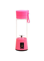 Portable USB Juicer Cup, 380ml, Pink/Clear