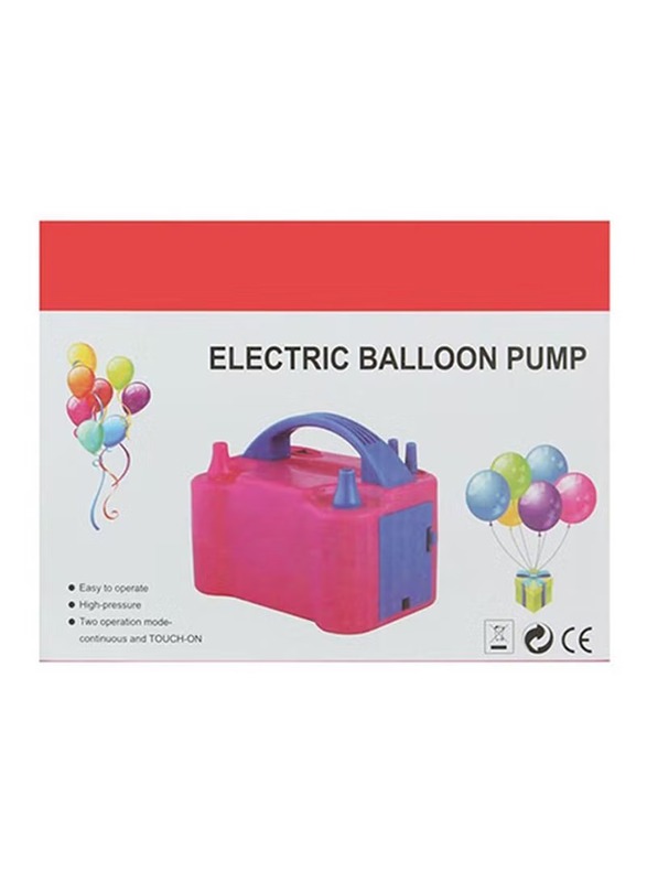 

Generic Lightweight Electric Balloon Inflator Pump with 4 Ports, Ages 6+, 21 x 14 x 17cm, Pink/Blue