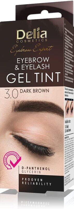 

Delia Cosmetics 2-in-1 Eyebrow & Eyelashes Expect Gel Tin, Dark Brown, Brown