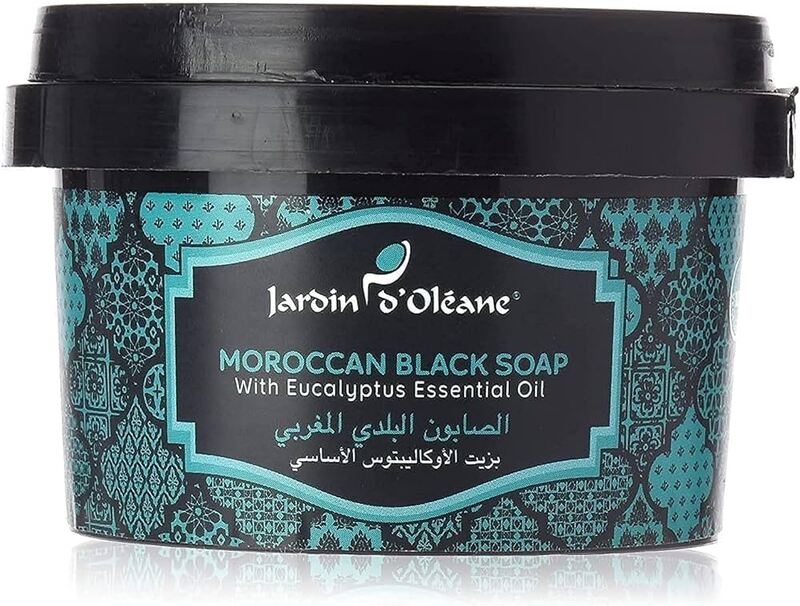 Jardin D’Oleane Moroccan Black Soap with Eucalyptus Essential Oil 250g