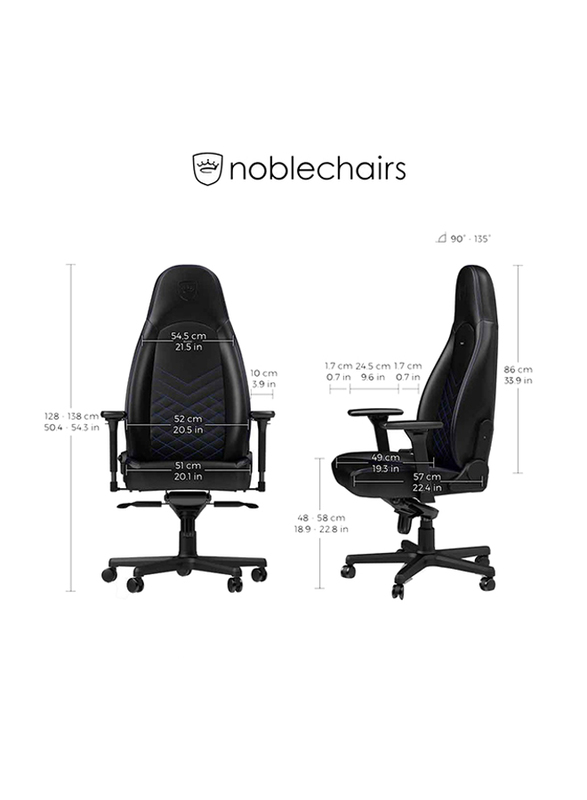 Noblechairs Icon Gaming Chair, Black/Blue