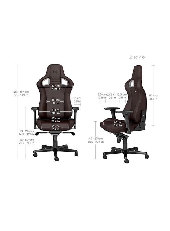 Noblechairs Epic Java Edition Gaming Chair, Dark Brown