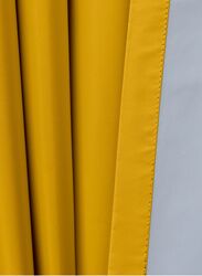 Black Kee 100% Blackout Satin Curtains with Grommets, W106 x L118-inch, 2 Pieces, Yellow