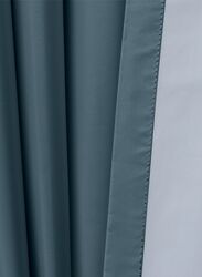 Black Kee 100% Blackout Satin Curtains with Grommets, W118 x L106-inch, 2 Pieces, Teal