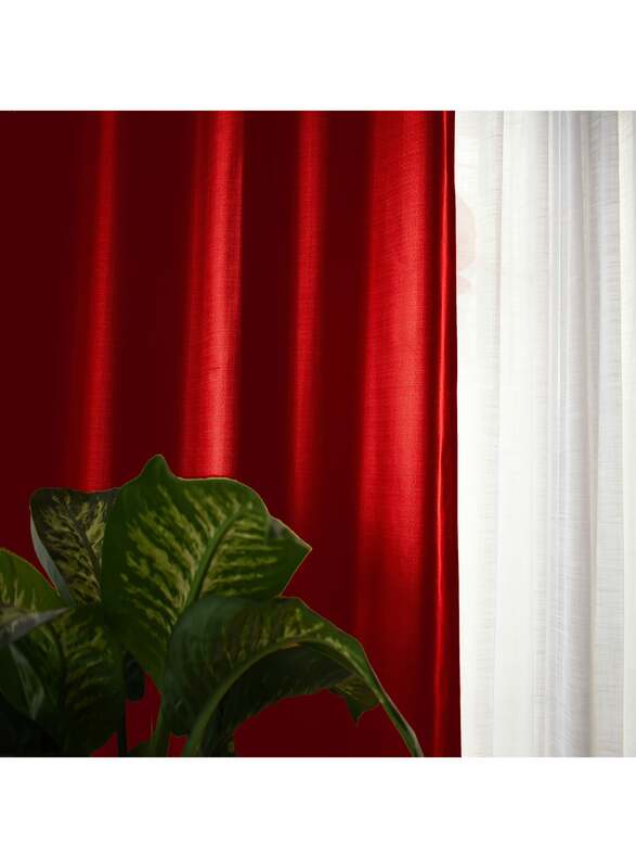 Black Kee 100% Blackout Elegant Textured Jacquard Curtains, W55 x L95-inch, 2 Pieces, Maroon