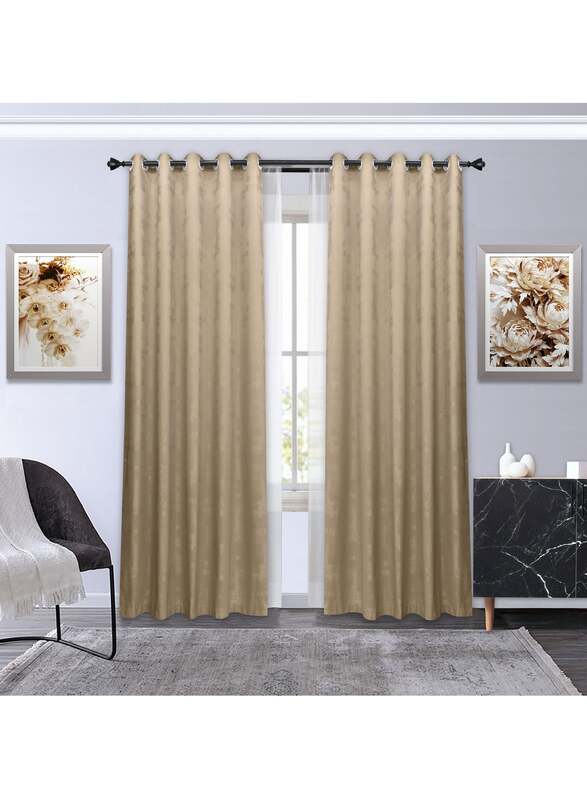 Black Kee 100% Blackout Textured Jacquard Curtains, W55 x L95-inch, 2 Pieces, Abalone