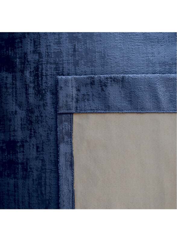 Black Kee 100% Blackout Luxury Velvet Grommet Curtains, W59 x L106-inch, 2 Pieces, Dark Blue