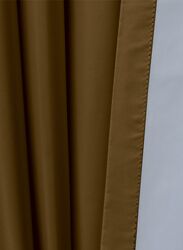 Black Kee 100% Blackout Satin Curtains with Grommets, W55 x L95-inch, 2 Pieces, Brown