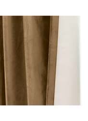 Black Kee 100% Blackout Velvet Curtains, W98 x L106-inch, 2 Pieces, Caramel