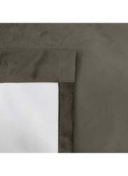 Black Kee 100% Blackout Velvet Curtains, W98 x L106-inch, 2 Pieces, Dark Grey