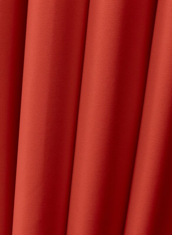 Black Kee 100% Blackout Satin Curtains with Grommets, W98 x L106-inch, 2 Pieces, Rosso Corsa