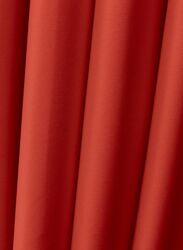 Black Kee 100% Blackout Satin Curtains with Grommets, W98 x L106-inch, 2 Pieces, Rosso Corsa