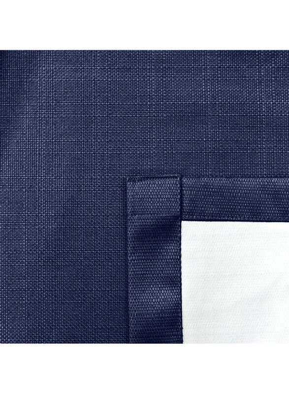 Black Kee 100% Blackout Elegant Textured Jacquard Curtains, W55 x L102-inch, 2 Pieces, Navy Blue