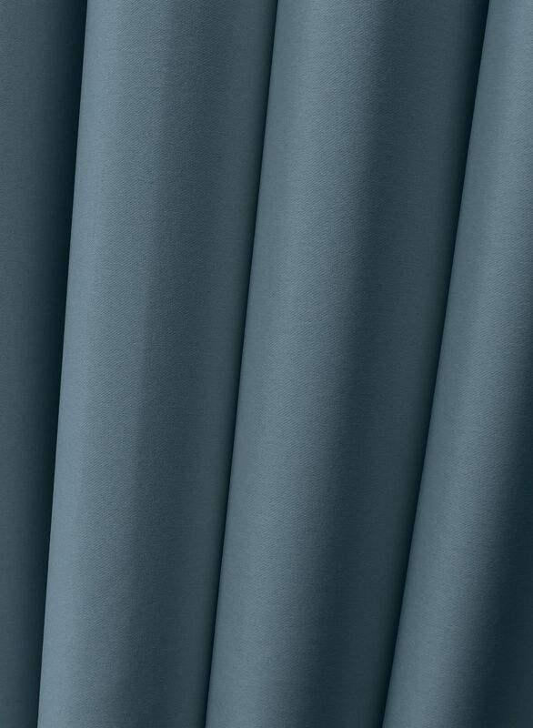 Black Kee 100% Blackout Satin Curtains with Grommets, W55 x L102-inch, 2 Pieces, Teal